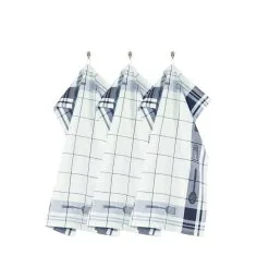 Tiseco Home Studio Keukenhanddoek Pharao 50x70 Cm Bluedark - 3 Stuks