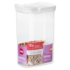 Emsa Voorraaddoos Optima 2.2 L Transparant/Wit - 16x10x24 Cm