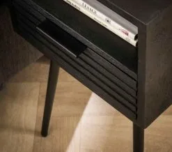 Nachtkast 1lade Massief Mango Zwart -meubels winkel product 1007785