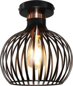 Φαντασία Fantasia Raga Plafondlamp Zwart/Koper 1x E27 Socket