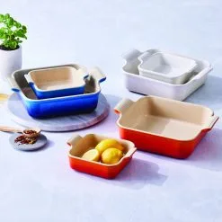 Le Creuset Ovenschaal Vierkant Set Van 2 Meringue - 13 & 20 Cm - Aardewerk -meubels winkel product 1018782