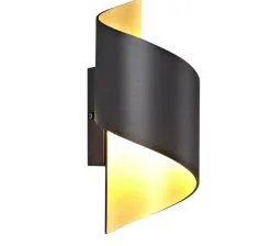 Φαντασία Fantasia Helix Wandlicht Mat Zwart/Goud G9