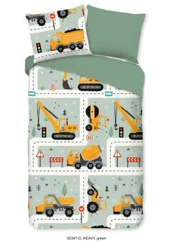 Good Morning Dekbedovertrek Kids Katoen Heavy Green - 140x220 Cm