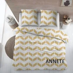Cottons Dekbedovertrekset Anette Katoen Yellow - 270x220 Cm