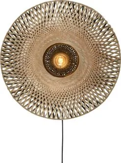 Good & Mojo Kalimantan Wandlamp Bamboe Naturel/Zwart