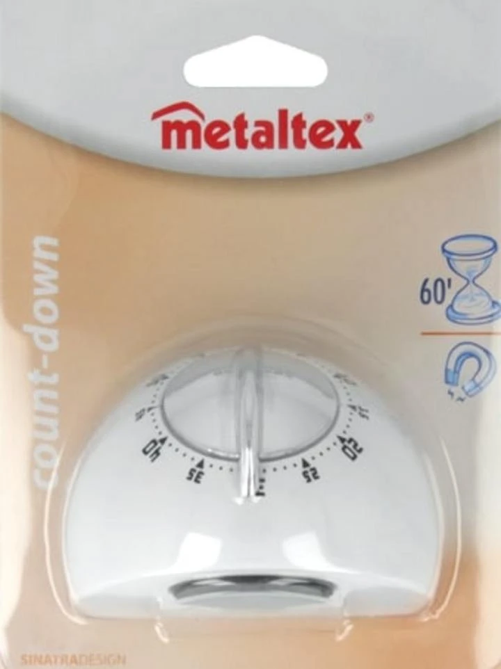 Metaltex Keukentimer 60 Min Sinatra Design - Wit 3 Metaltex Keukentimer 60 Min Sinatra Design - Wit