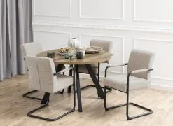 Adele Stoel Met Armleuning Monza Beige 60 / Black -meubels winkel product 1032919