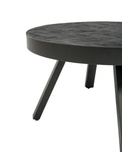 Bijzettafel Teak D75 X H43cm Black -meubels winkel product 1033744