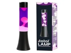 I-Total Lavalamp Zwart 30 Cm Paars/Wit Vloeistof