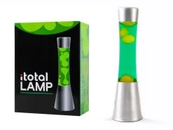 I-Total Lava Lamp Zilver 40 Cm Groen/Geel Vloeistof