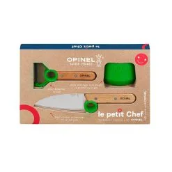 Opinel Keukenset Le Petit Chef 3-delig Kinderset - RVS/Hout - Groen