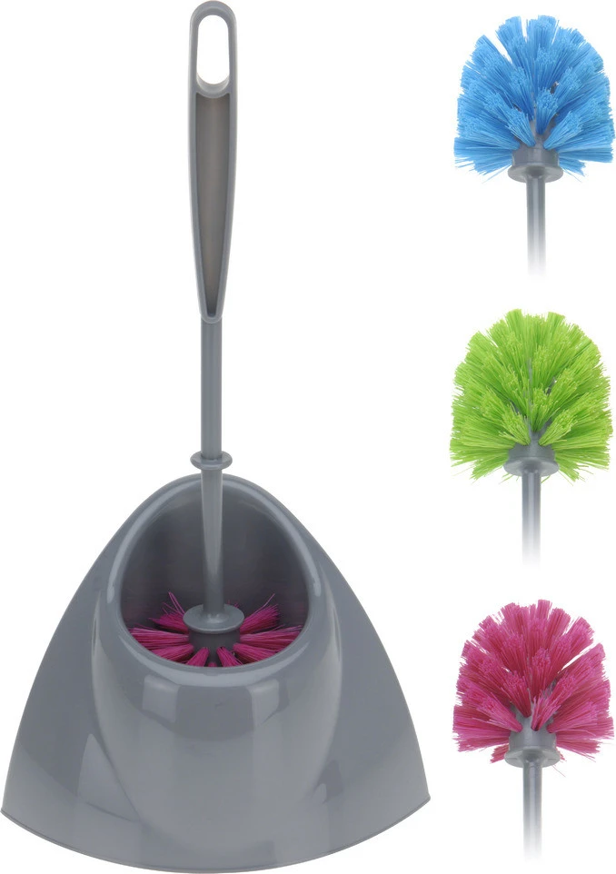 Toiletborstel Met Houder Blauw/Groen/Roze - Assorti 3 Toiletborstel Met Houder Blauw/Groen/Roze - Assorti