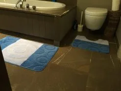 Badmat Brize Set Cirkel Blauw 50x80 Cm & 40x50 Cm -meubels winkel product 256084