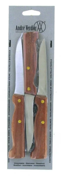 Sabatier Andre Verdier Steakmes/Entrecote 10.5cm 3 Stuks - RVS/Bubingahout