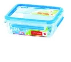 Emsa Voorraaddoos Clip & Close 0.85L Translucent/Blue - 16.5x16.5x5.8 Cm