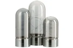 Lamp LED Cilinder Op Batterijen J-Line - 12x12x30cm - Zilver/Grijs -meubels winkel product 445240