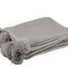 J-Line Plaid Pompom Taupe 130x170 Cm Polyester