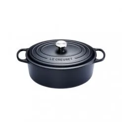 Le Creuset Braad-/Stoofpan Ovaal 4.1 L Mat Zwart - 27 Cm - Gietijzer