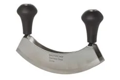 Cosy & Trendy Cosy&Trendy Hakmes Met Handvat Mezzaluna 18 Cm - RVS - Dubbel Mes - Met Cover