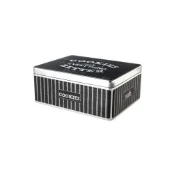 Dutch Rose Koekendoos Tin 21x17x9cm - Zwart -meubels winkel product 619236