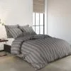 Clarysse Dekbedovertrek Satijn Streep 240x200 Cm Katoen Grijs