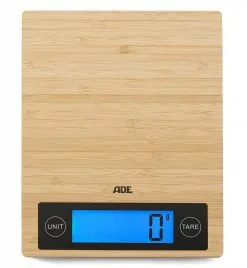 ADE Keukenweegschaal Digitaal Ramona 23x18 Cm - Tot 5 Kg - Bamboe