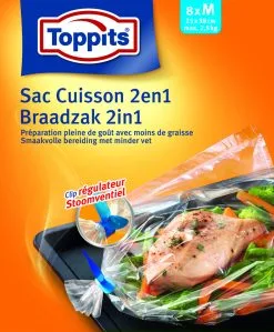 Toppits Braadzakken 2in1 Medium - 8 Stuks