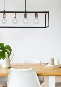 Lucide Arthur Hanglamp Zwart 5x60w - 25x25x110cm - E27 -meubels winkel product 659307