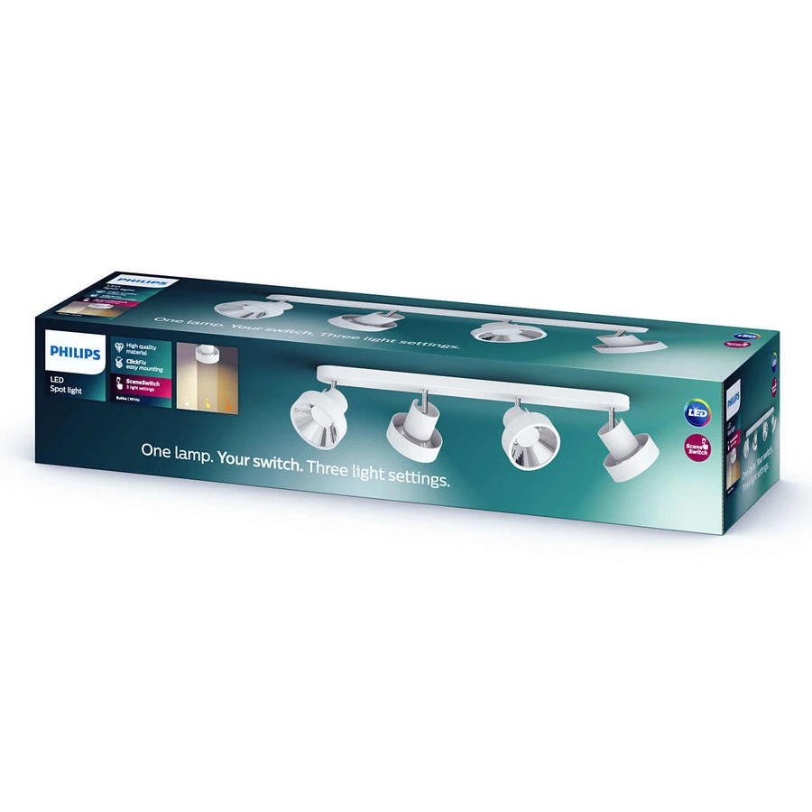 Philips Plafondlicht Bukko Bar Wit 4x4.3W 24V - Integrated Led 3 Philips Plafondlicht Bukko Bar Wit 4x4.3W 24V - Integrated Led