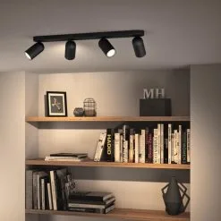 Philips Plafondlicht Pongee LED Zwart MyLiving 4xGU10 5 Philips Plafondlicht Pongee LED Zwart MyLiving 4xGU10 -meubels winkel product 661207