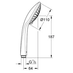 Grohe Euphoria 110 Champagne Handdouche 3 Stralen -meubels winkel product 665206