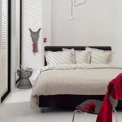 Damai Dekbedovertrek Linea Ivory 240x220 Cm Satijn -meubels winkel product 670618