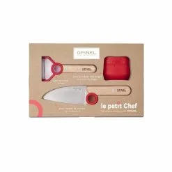 Opinel Keukenset Le Petit Chef 3-delig Kinderset - RVS/Hout - Rood