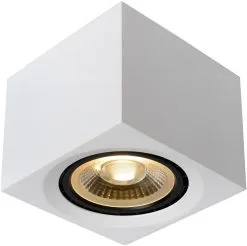 Lucide Fedler Plafondspot Vierkant Wit Dim-to-warm GU10 Lamp