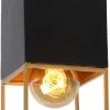 Lucide Rixt Plafondlamp Zwart/Goud E27 Socket -meubels winkel product 720028