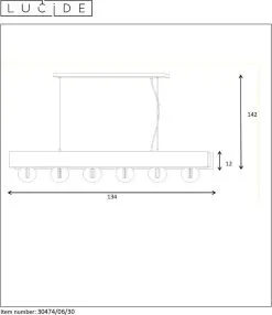 Lucide Surtus Hanglamp Zwart 6x60w E27 13 Lucide Surtus Hanglamp Zwart 6x60w E27 -meubels winkel product 721043