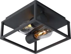 Lucide Carlyn Plafondlamp Badkamer ZwartIp54 - 2x E14 Socket -meubels winkel product 722233