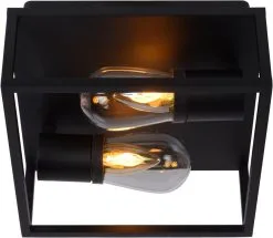 Lucide Carlyn Plafondlamp Badkamer ZwartIp54 - 2x E14 Socket