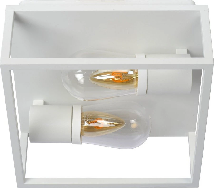 Lucide Carlyn Plafondlamp Badkamer Wit IP54 - 2x E14 Socket 4 Lucide Carlyn Plafondlamp Badkamer Wit IP54 - 2x E14 Socket - Afbeelding 2