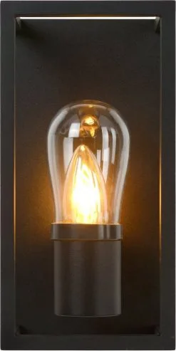 Lucide Carlyn Wandlamp Badkamer Zwart IP54 - 1x E14 Socket -meubels winkel product 722242