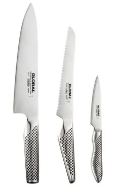 Global Messenset 3-Delig G2/Gs38/Gs61 Koksmes 20cm - Broodmes 15cm - Schilmes