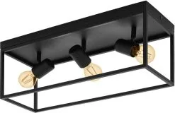 Eglo Silentina Plafondlamp Zwart 3x E27 Socket