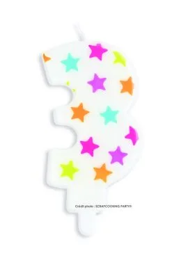 SCRAP COOKING ScrapCooking Verjaardagskaars Cijfer 3