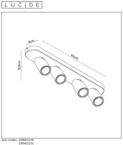 Lucide Xyrus Opbouwspot Wit 4-lichts 4x GU10 Dim-to-Warm Lamp 5W -meubels winkel product 756816