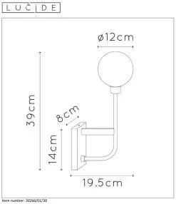 Lucide Berend Wandlamp Badkamer Zwart G9 Led Lamp - IP44 -meubels winkel product 756877