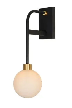 Lucide Berend Wandlamp Badkamer Zwart G9 Led Lamp - IP44