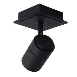 Lucide Lennert Opbouwspot Badkamer Zwart IP44 - Met Dimbare GU10 Lamp 5W -meubels winkel product 756938