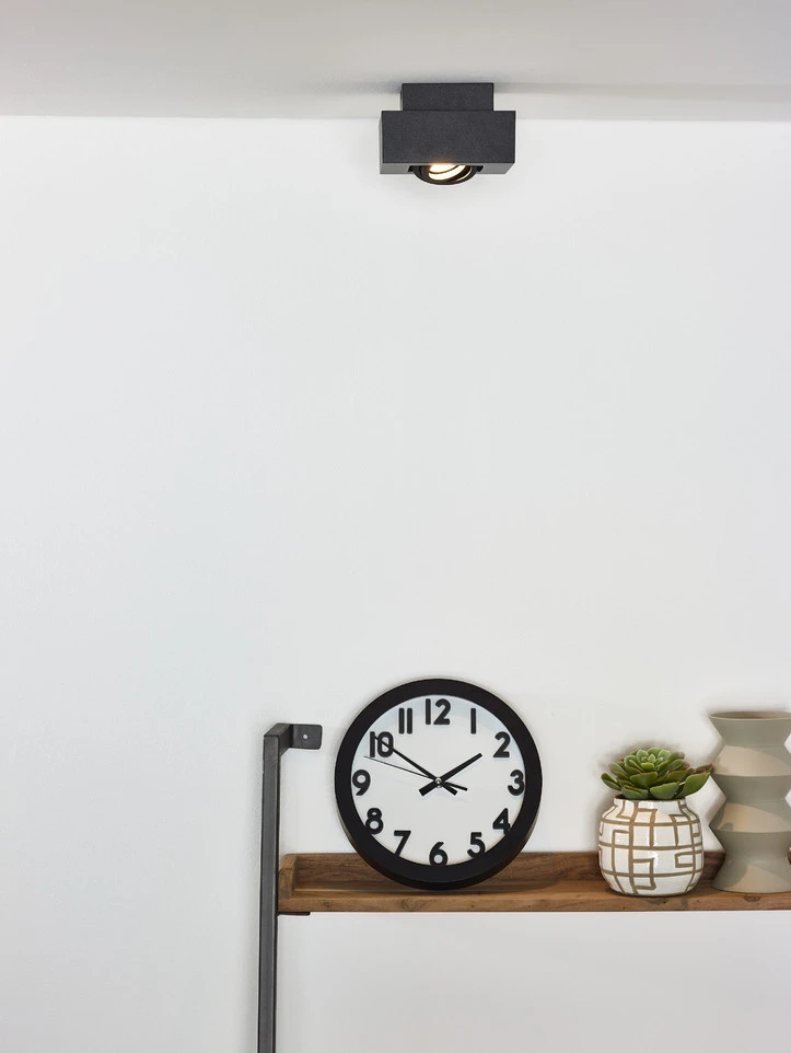 Lucide Xirax Plafondlicht Zwart 1x 5W GU10 Led Dim-To-Warm 5 Lucide Xirax Plafondlicht Zwart 1x 5W GU10 Led Dim-To-Warm - Afbeelding 3