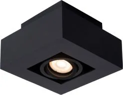 Lucide Xirax Plafondlicht Zwart 1x 5W GU10 Led Dim-To-Warm