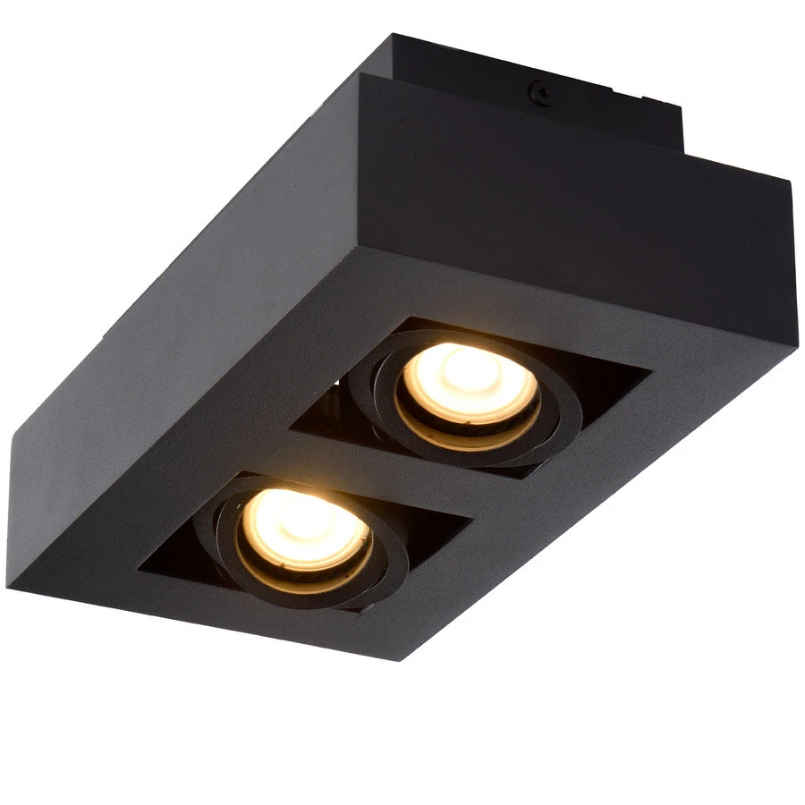 Lucide Xirax Plafondlicht Zwart 2x 5W GU10 Led Dim-To-Warm 7 Lucide Xirax Plafondlicht Zwart 2x 5W GU10 Led Dim-To-Warm - Afbeelding 5